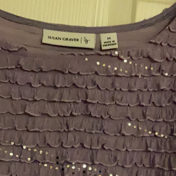 Susa Graver 3/4 sleeve sparkly top - Picture 2 of 3
